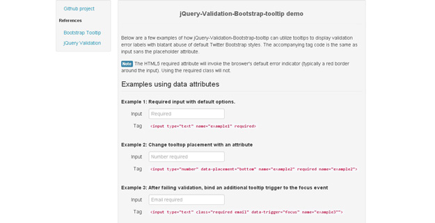 jQuery Validation Bootstrap tooltip