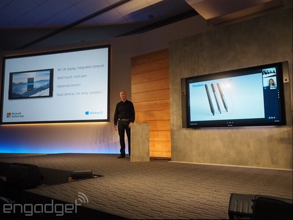 微软的高科技白板：4K 84寸巨型Surface Hub
