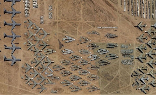 微软必应地图揭秘美国亚利桑那州震撼“飞机坟场”