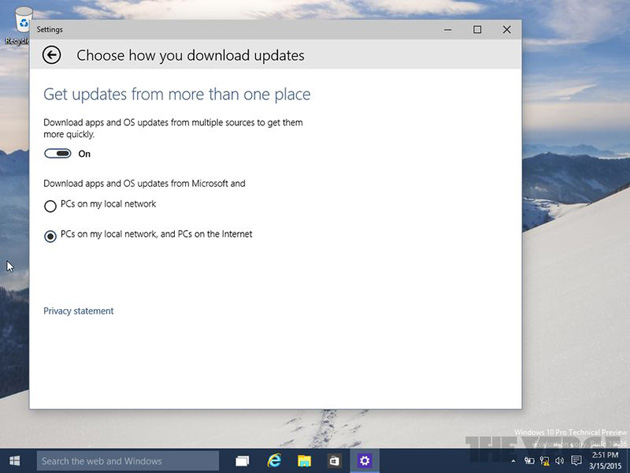 Windows 10有可能以P2P方式从他人电脑下载升级？