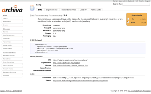 Apache Archiva 2.2.0 发布，远程存储管理
