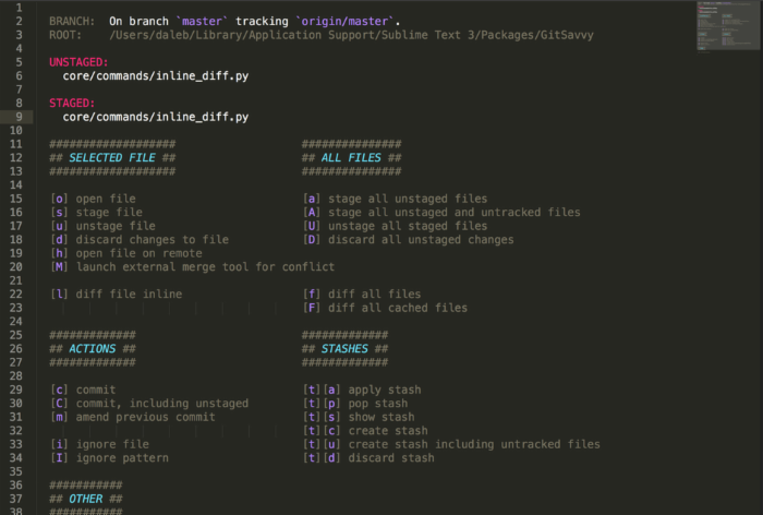 GitSavvy - 一个将 Git 和 GitHub 完整集成的 Sublime Text 3 插件