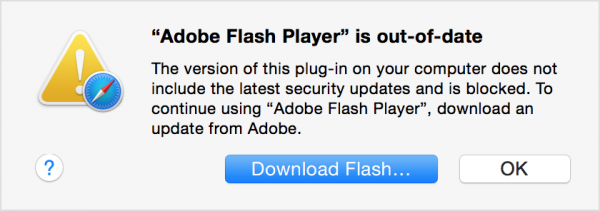 苹果继续在OS X系统中遮蔽旧版Flash插件