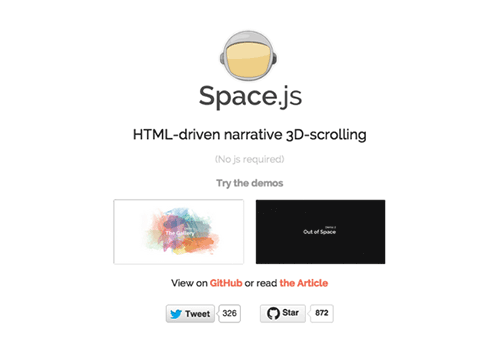 3D滚动页面特效 Space.js