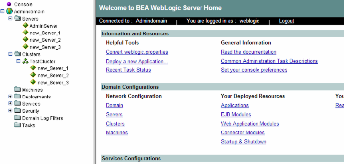 WebLogic部署集群和代理服务器
