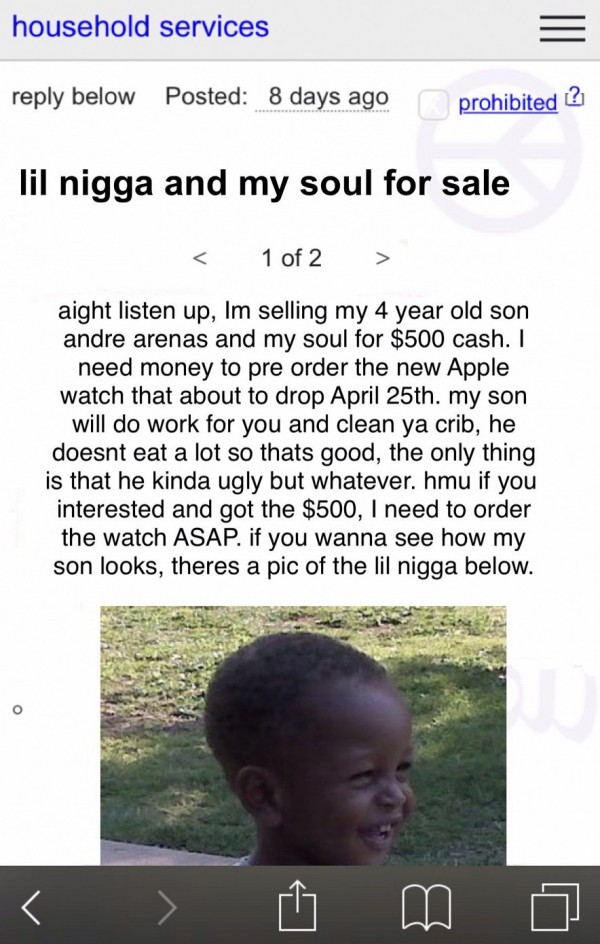 22岁纽约男子为Apple Watch出售4岁儿子和灵魂