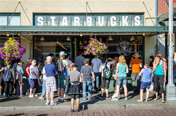 第一家星巴克咖啡店，在西雅图