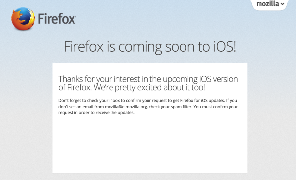 火狐浏览器启动​​​​iOS版测试申请