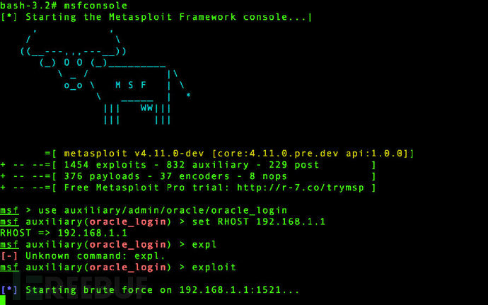 小技巧：Mac下Metasploit渗透Oracle环境的搭建