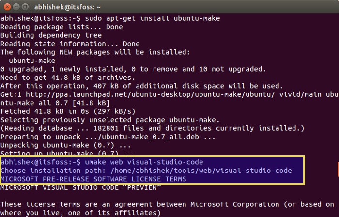在Ubuntu中安装Visual Studio Code