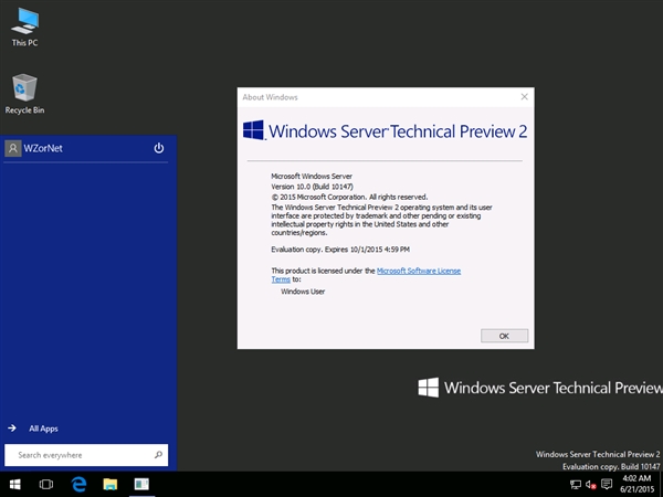 服务器版Windows 10难得泄露