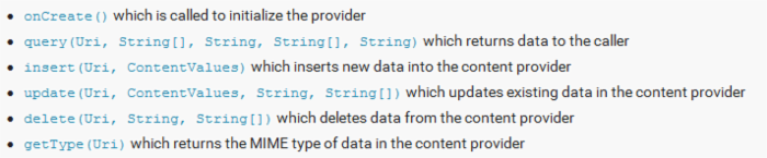 android菜鸟学习笔记21----ContentProvider(一)ContentProvider的简单使用
