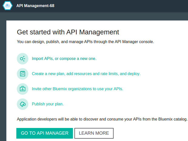 使用 IBM Bluemix 构建一个托管的 API
