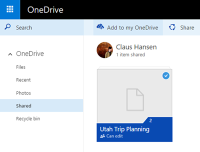 OneDrive正式支持同步共享文件夹，文档修改提醒
