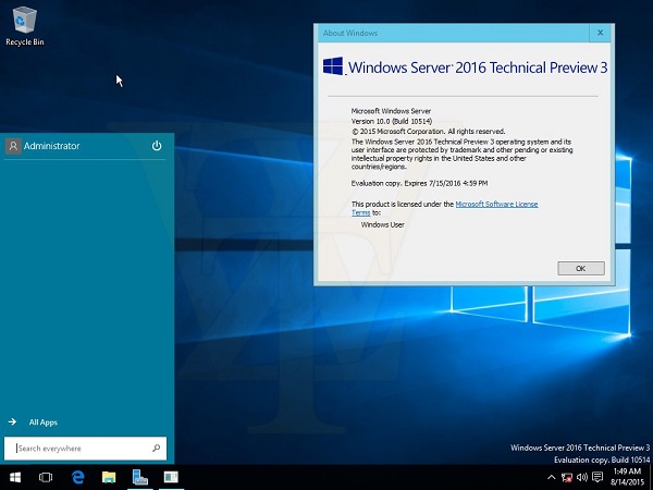 Windows Server 2016 build 10514截图已流出
