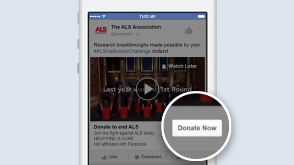 Facebook页面增加“Donate Now”捐款功能
