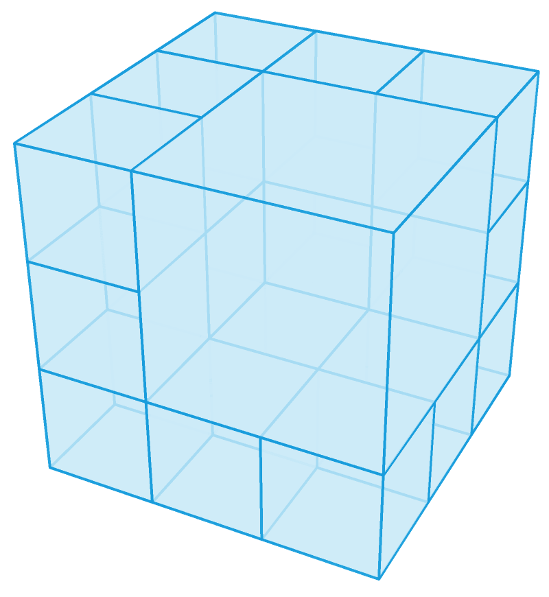 趣题：怎样把一个立方体分成54个小立方体？