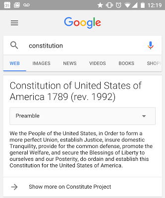 谷歌这样庆祝宪法日：快速显示完整美国宪法