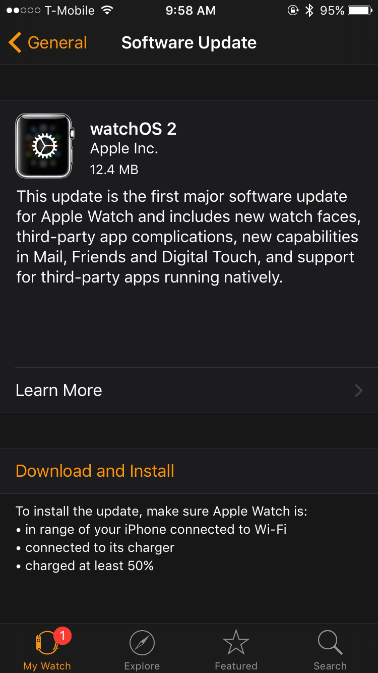 watchOS 2上线，可以把App直接装在手表上了！