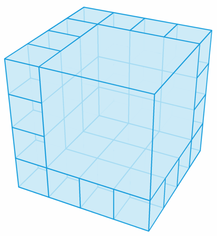 怎样把一个立方体分成 54 个小立方体？