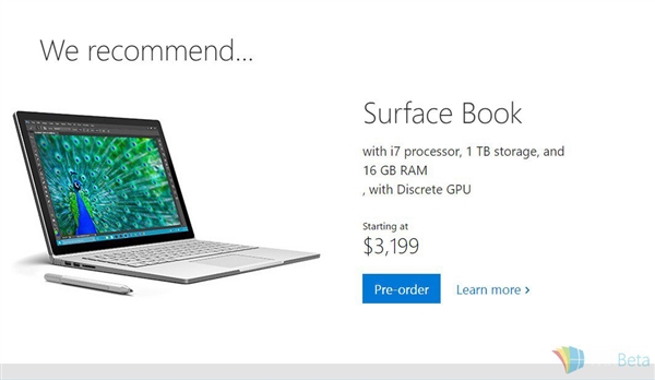 微软Surface Book 1TB顶配价格曝光：3199美元