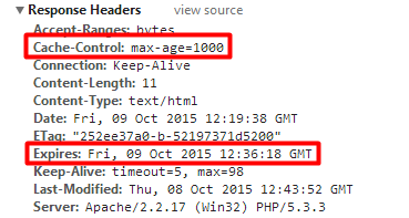 如何在 apache 中设置缓存有效时间