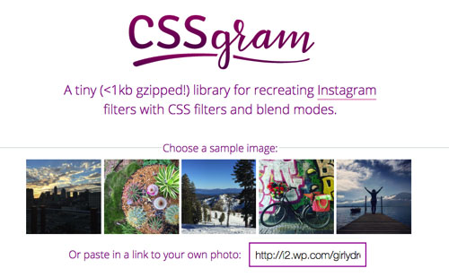 CSSgram：让CSS滤镜帮你实现漂亮的图像特效
