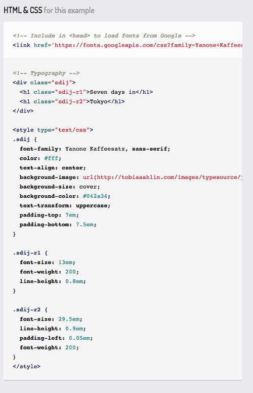 Typesource：用HTML&amp;CSS展示谷歌Web Font的字体灵感库