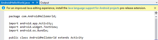 Visual Studio Update 1 为Android项目加入Java支持等功能
