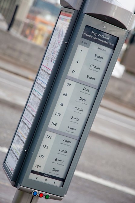 伦敦试用e-ink屏幕为乘客提供实时公交信息