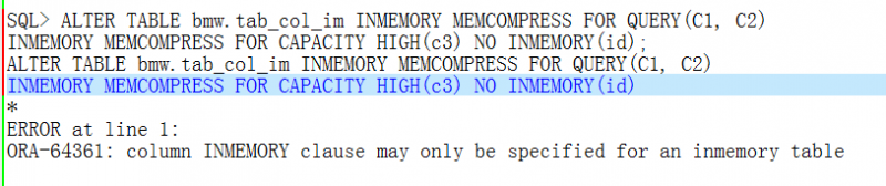 In-Memory for Column