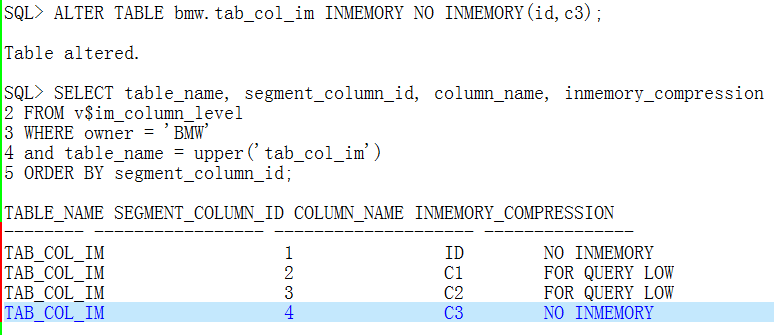 In-Memory for Column