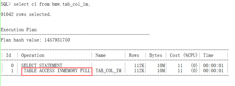 In-Memory for Column