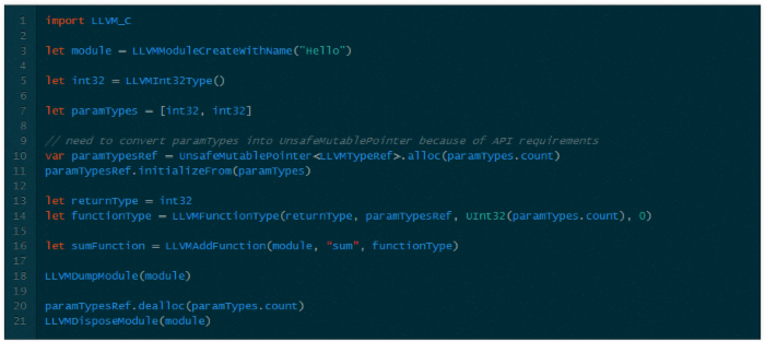 如何在Swift中使用LLVM API？