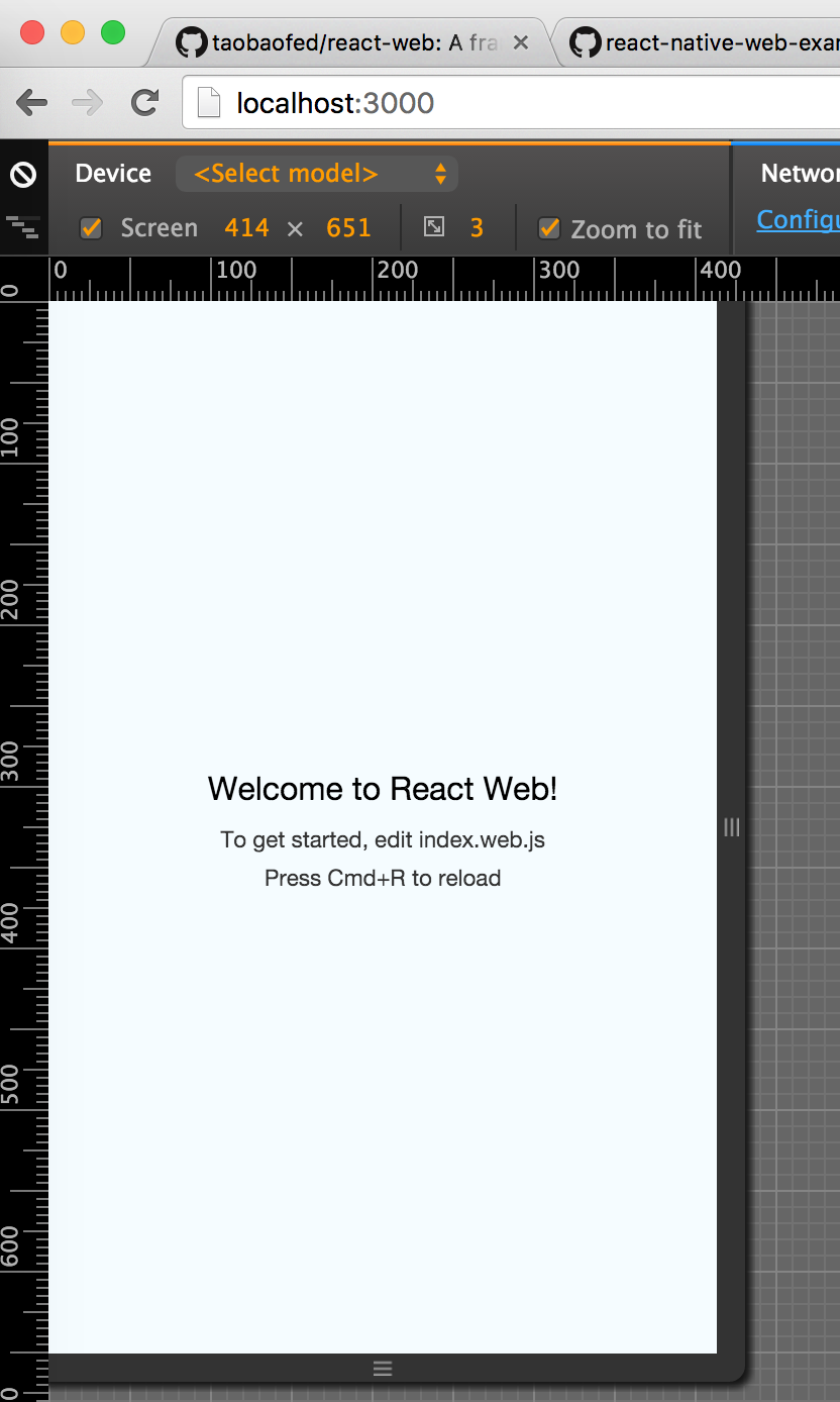 三步将 React Native 项目运行在 Web 浏览器上面