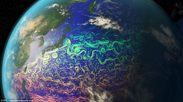 NASA给地球洋流“上色”：美轮美奂