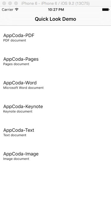 iOS使用 Quick Look Framework 快速预览文档