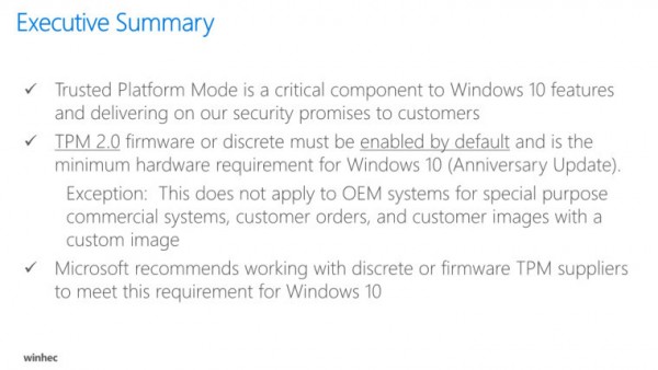 微软：新Windows设备需要默认支持TPM 2.0安全功能