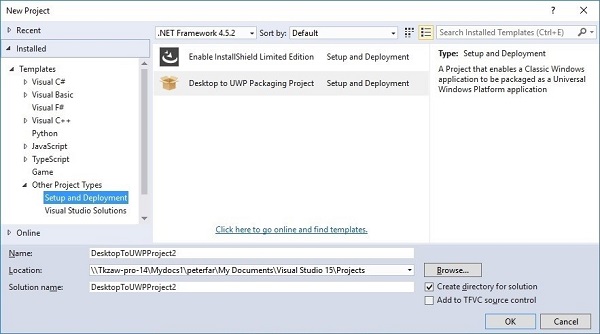 微软为Visual Studio &quot;15&quot;推出Desktop to UWP打包方案