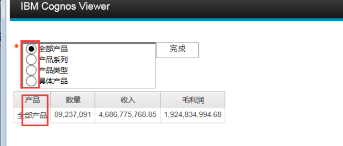 Cognos Report Studio 用 JavaScript 实现钻取、过滤和动态显示列