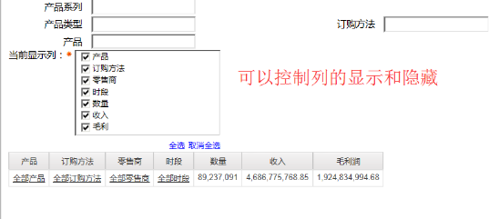 Cognos Report Studio 用 JavaScript 实现钻取、过滤和动态显示列