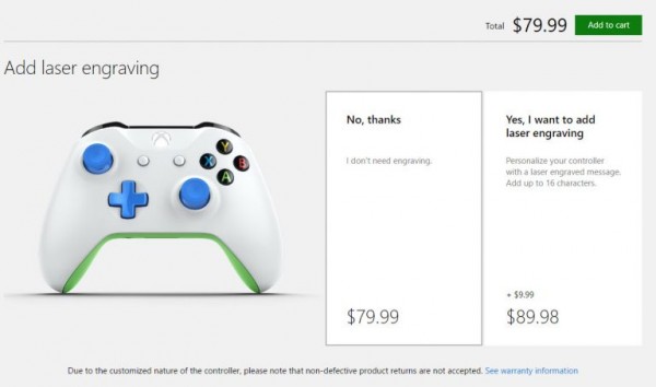 Xbox One S全新定制手柄服务已上线 800万种色彩