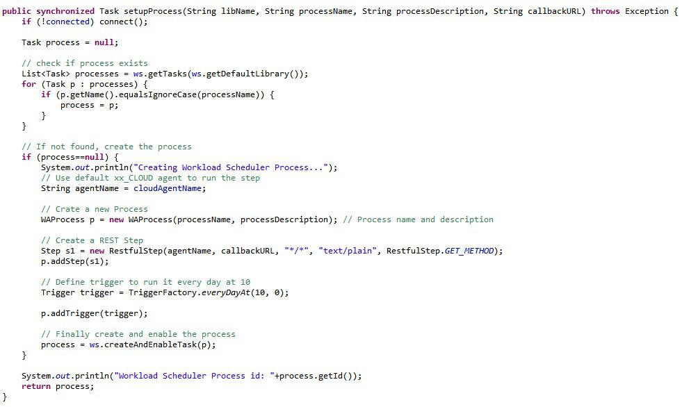 Java Workload Scheduler 样板：与 Bluemix 上的 Java Cloudant 样板的一种集成
