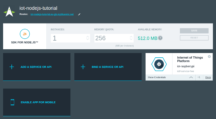 使用 Raspberry Pi 上的传感器在 Node.js 中创建一个 IoT Bluemix 应用程序