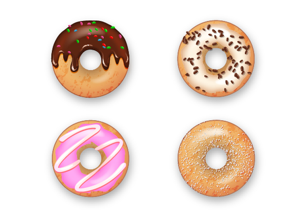 AI教程！教你从零开始绘制四个美味诱人的甜甜圈