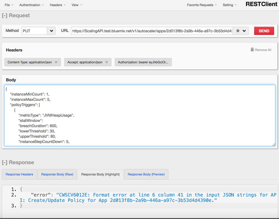 使用 REST API 管理 Auto-Scaling 服务