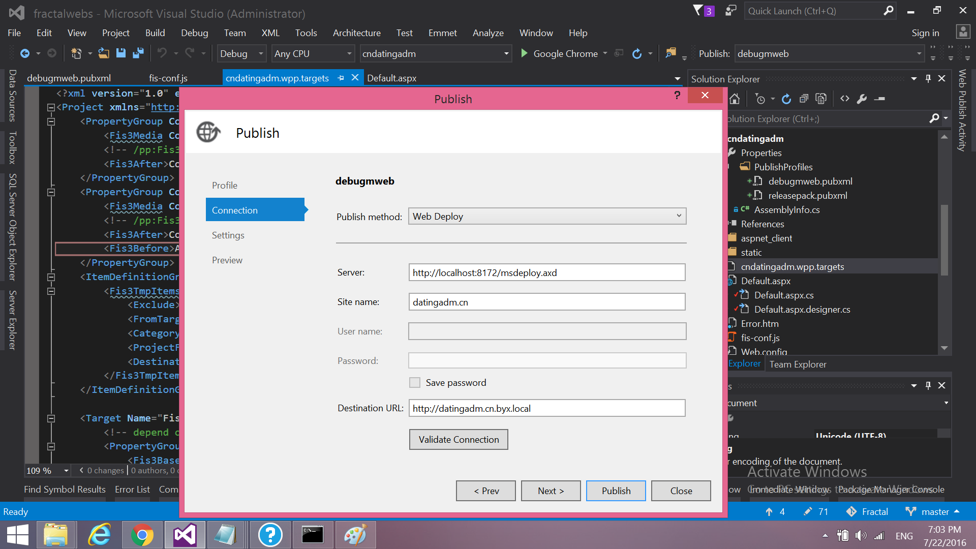 集成Visual Studio/MSBuild publish 和FIS3