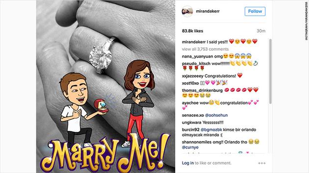 最年轻亿万富翁抱得美人归：Snapchat CEO与米兰达可儿订婚