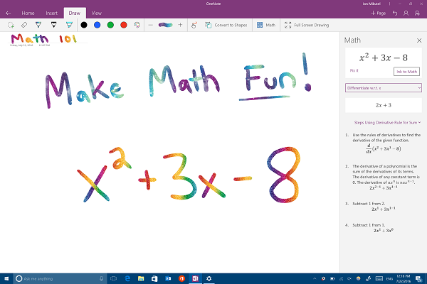 Mathematica附体：Windows Ink将很快能够帮你写数学作业