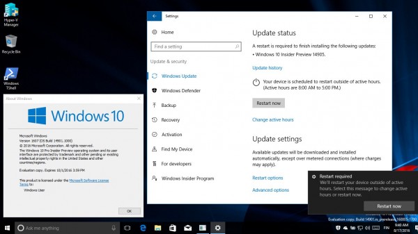 Windows 10 Build 14905发布：暂无法通过电源按钮关机